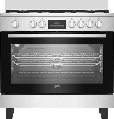Beko Cucina a Gas con Forno Elettrico 90x60 cm Classe A+ Argento BGM11226EX - Immagine 1 di 4