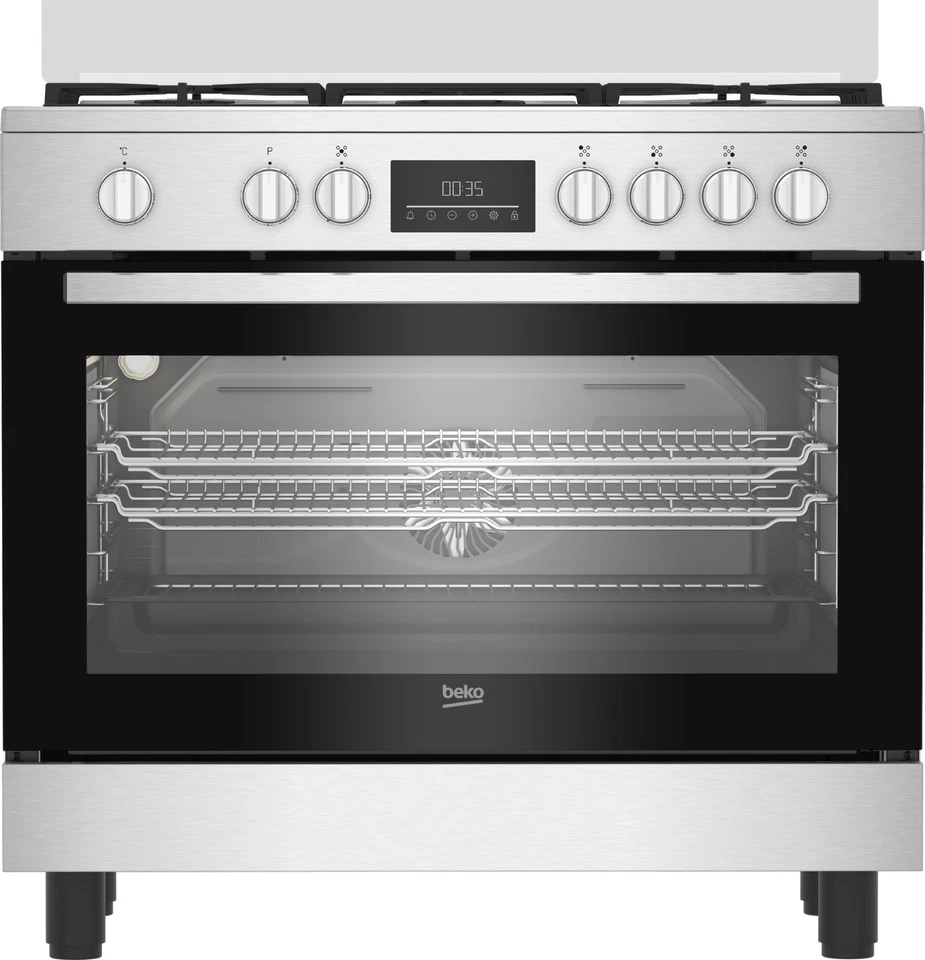 Beko Cucina a Gas con Forno Elettrico 90x60 cm Classe A+ Argento BGM11226EX - Immagine 1 di 4