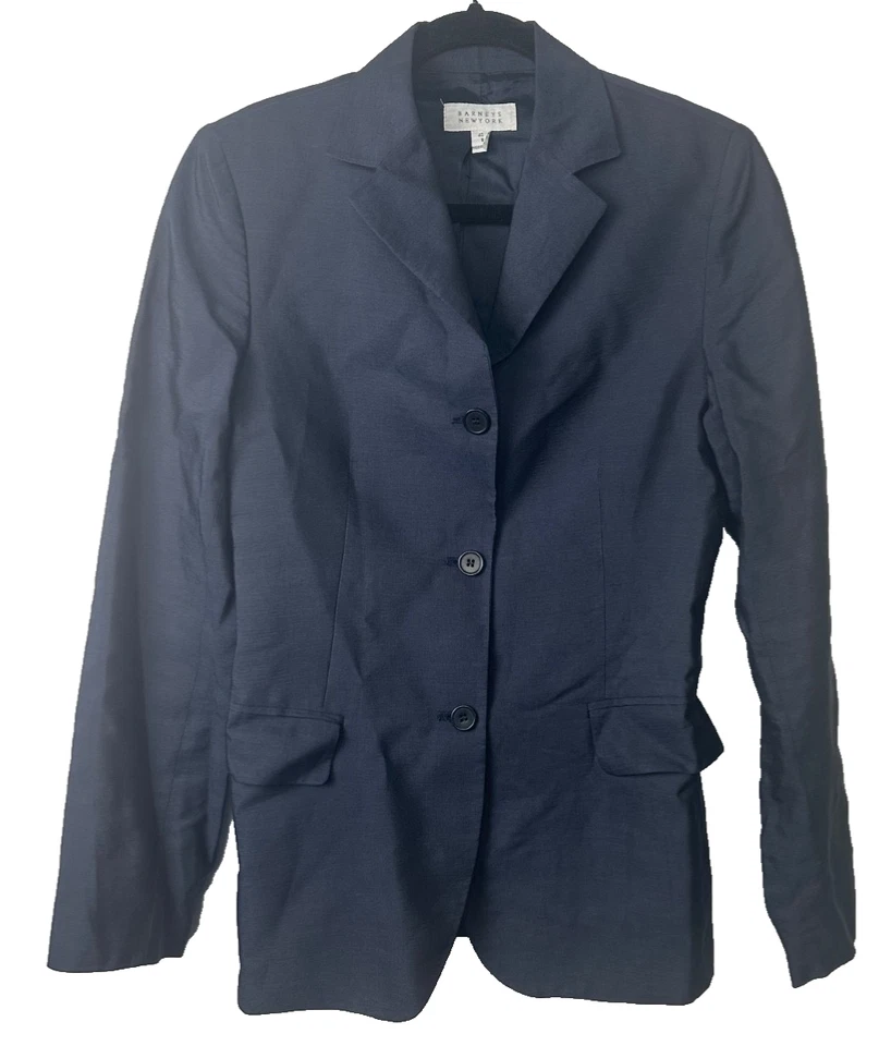 Chaqueta Blazer Barneys New York Talla 6 Lino Mezcla Seda, Forrada, Bolsillo Mujer C5 Foto 1 de 4
