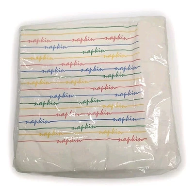 Бумажные салфетки для ужина ретро Rainbow Dept 56 9x9 дюймов 24 упаковки 3 слоя 80-е США редкие! - Изображение 1 из 4