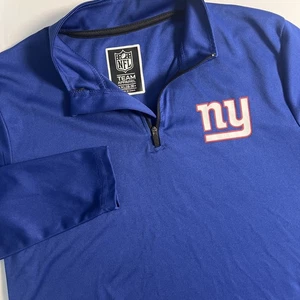 NFL Team Apparel 1/4 Zip New York Giants Pullover Youth XLarge 18/20 Blu - Foto 1 di 7