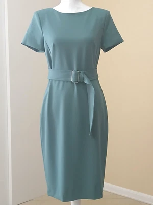 Calvin Klein Women's Short-Sleeve Belted Sheath Dress size 8 - Image 1 of 2