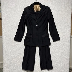 Mango delgado vintage raro años 70 2 piezas. Traje occidental a rayas para mujer talla S/M - Imagen 1 de 14