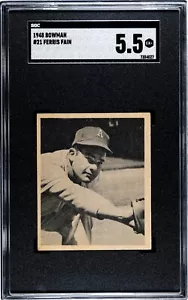 SGC 5.5 - 1948 Bowman #21 Ferris Fain RC Philadelphia A's - Picture 1 of 3