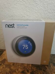 Google T3007ES Nest 3rd Gen. Learning Thermostat Stainless Steel NEW and SEALED