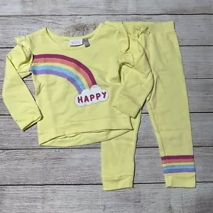 Toddler Girl Rainbow 2 Piece Outfit Size 3T. NWT! Colorful And Cozy. Yellow - Picture 1 of 10