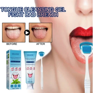 50 g gel de limpieza de lengua con cepillo raspador de lengua aliento fresco herramienta de limpieza oral - Imagen 1 de 12