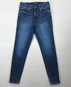 Pantalones de mezclilla Aeropostale para mujer 6 azules tiro alto curvilíneos lavado oscuro elásticos - Imagen 1 de 12