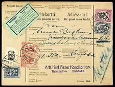 SEPHIL FINLAND 1928 5v ON PARCEL CARD FROM HELSINKI REDIRECTED TO KOTKA