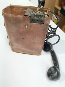 Scarce Early WW2 Telephone Set US Army Field Telephone EE-8-B Leather Cased - AF - Picture 1 of 15
