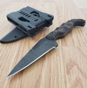 Stroup Knives Mini Fixed Knife 3" Full Tang 1095HC Steel Blade Rosewood Handle - Picture 1 of 13