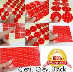 Small & Large 3M Self adhesive Double Sided HIGH BOND PADS ~ Clear, Grey, Black - Picture 1 of 20