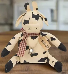 Bambola primitiva fattoria Donovan mucca con campana - Foto 1 di 3