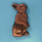 Hand Carved Wood- Folk Wall Art Bunny- Copper And Cocoa Paint/Stain Finish