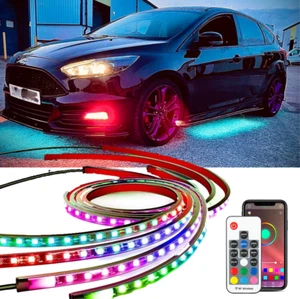 6PCS RGB APP Chasing Multicolor Underglow LED Light Bulb For Ford Focus Fusion - Picture 1 of 11