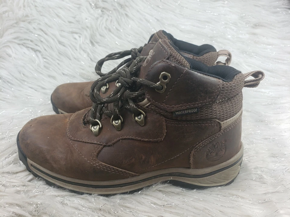 TIMBERLAND Botas Informales de Cuero Marrón Impermeables al Aire Libre Talla Niños 3.5 / 35.5 Foto 1 de 4