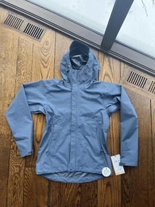 Rab Downpour Eco Rain Jacket Coat Womans Sz Small Black NWT Hiking Bearing Sea - Picture 1 of 5