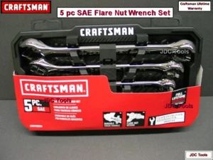 CRAFTSMAN 5 PC SAE FLARE LINE NUT WRENCH SET 1/4" to 7/8" - Picture 1 of 4