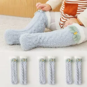 Baby Girl Boy Cute Winter Thick Warm Knee High Long Socks Infant Toddler Bow  - Picture 1 of 4