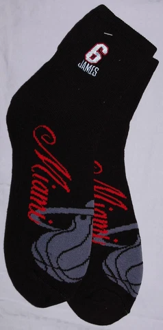 NBA Socks Lebron James Miami Heat Mens Quarter Socks Black LRG - NBA Cover