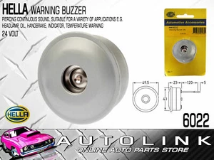 HELLA 6022 24V WARNING BUZZER 85dB - PIERCING CONTINUOUS SOUND UNIVERSAL - Picture 1 of 2