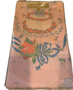 Vintage Mid Century Retro Geburtstag feinste gerippte Krepp Papier Tisch Abdeckung 54” x 108” - Bild 1 von 5