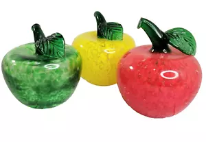 Pisapapeles Art Vidrio Decoración Manzanas Rojo Amarillo Verde Soplado a Mano Decoración de Cocina - Imagen 1 de 10