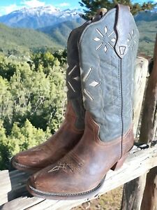 Laredo Western Boots Green Leather  Size 8B Womens
