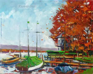 Hans Fischach, Hafen am Starnberger See, Öl auf Malkarton, signiert, um 1980 - Bild 1 von 1