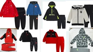 NIKE Boys CLASSICS TRACKSUIT AGES FROM 6-12-24 Months  JOGGERS HOODY TICKS NIKE - Picture 1 of 43