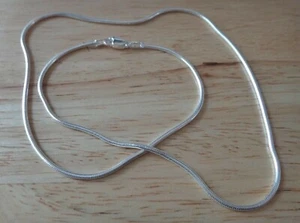 Cadena de serpiente redonda 16" plata esterlina 1,5 mm pesada 6-7 gramos - Imagen 1 de 2