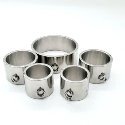 6 CM Resistente 100% Acero Inoxidable Cuello Mano Tobillo Corsé Puño Encuadernación Foto 1 de 4