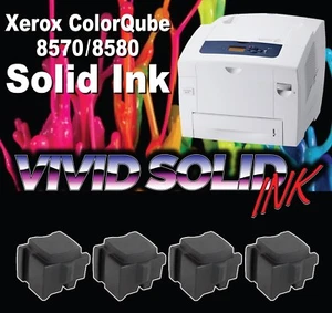 01- Xerox ColorQube 8570/8580/8700 Compatible Black Solid Ink 4 Sticks - Picture 1 of 3