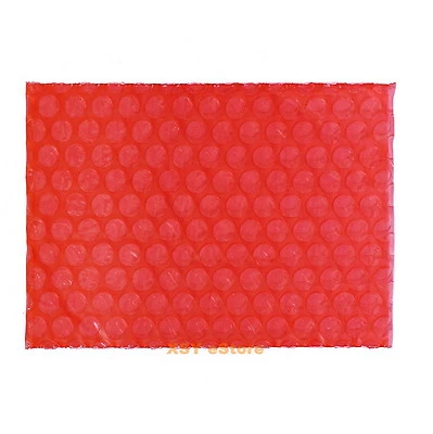 100 PCS 4" x 6" Inch_105 x 155mm Red Anti Static Bubble Poly Packing Bag Pouches - Image 1 of 4