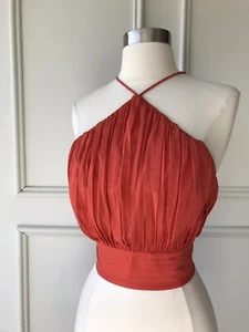 COUNTRY ROAD gathered crop halter top chilli red | SIZE: 16, XL | $199 new - Picture 1 of 10