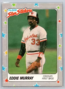 1988 Fleer "Star Stickers" #2 Eddie Murray Baltimore Orioles MLB - Picture 1 of 2