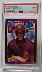 1989 DONRUSS SANDY ALOMAR, JR. RATED ROOKIE Mint PSA 9 #28 San Diego Padres