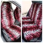 For Aixam Roadline  - Red Tiger Faux Fur Furry Car Seat Covers - Full Set