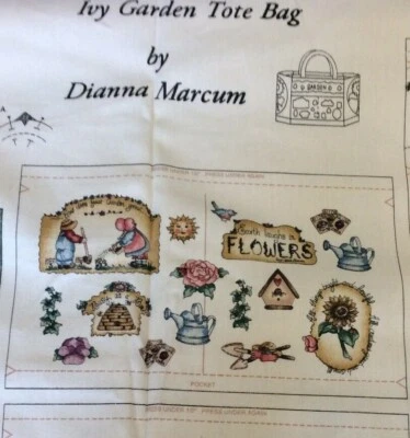 DIANNA MARCUM IVY GARDEN TOTE BAG (CUT PANEL) 15 1/2"H X 13 1/2"W - Image 1 of 3