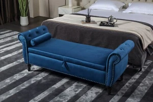 Storage Ottoman Bench 63 Inch Sofa End Bed Tool Footrest For Bedroom Living Room - Picture 1 of 52