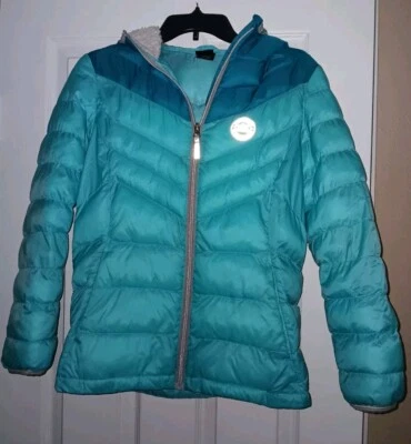 *ZeroXposur* Girls Puffer Jacket, Size Large, Teal Blue Color Mix, Faux Fur Hood - Image 1 of 4