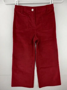 Jacadi Paris 6A 6 Girls Dark Red Flare Leg Ribbed Corduroy Pants NWT $59 - Picture 1 of 3