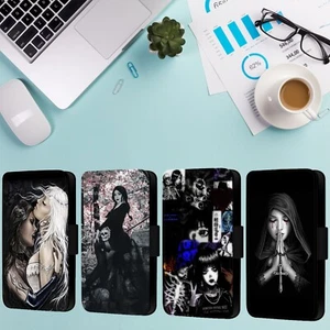 Goth - Vampire - Kiss - Skull - Tattoo Phone Flip Case For iPhone - Huawei - Picture 1 of 6