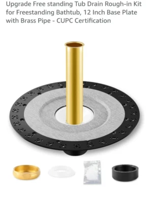 Tub Drain Rough-in Kit for Free standing Bathtub with Brass Pipe - Image 1 of 4