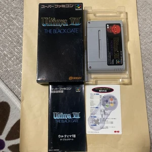 Used SFC Ultima VII Black Gate Super Famicom Super Family Computer /w Box Manual - Picture 1 of 10