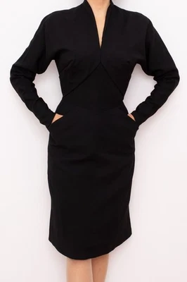 Vintage 40s 50s "Dorothy O'hara" Fashion Forecast, Inc. VAMP black dress small - Image 1 of 4