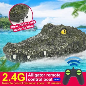 Coccodrillo Radiocomandato 2.4G Testa Realistica Giocattolo Divertente Barca RC - Foto 1 di 15