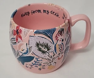 Taza de café floral tropical rosa Opalhouse Away From My Desk taza de trabajo oficina - Imagen 1 de 8