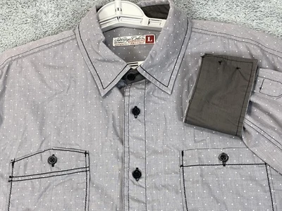 Sovereign Code Shirt Mens Large Gray Dot Wickford Long Sleeve Button Up SCW150LS - Image 1 of 4