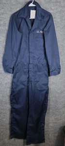 U.S. Navy Utility Coveralls Mens 36L Navy Blue Propper Embroidered Uniform USN - Picture 1 of 10